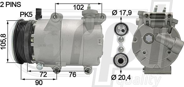 RPLQuality APCOFD5070 - Compressor, air conditioning autospares.lv