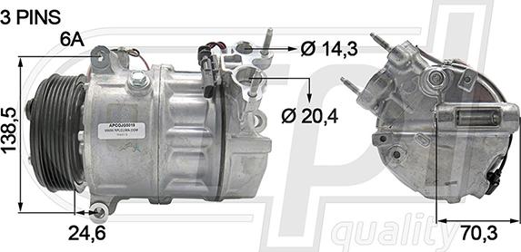 RPLQuality APCOJG5019 - Compressor, air conditioning autospares.lv