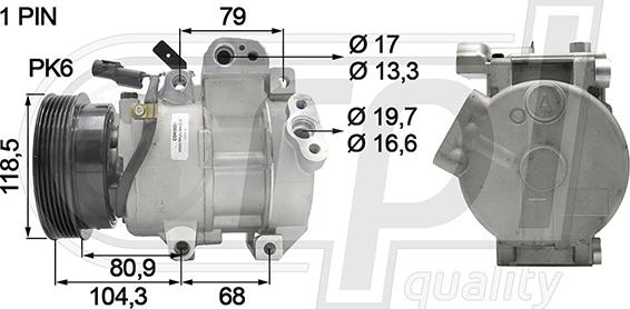 RPLQuality APCOKI5021 - Compressor, air conditioning autospares.lv