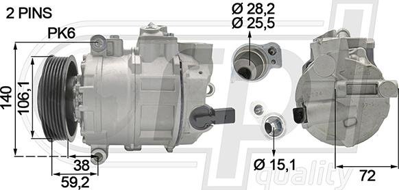 RPLQuality APCOMB5043 - Compressor, air conditioning autospares.lv