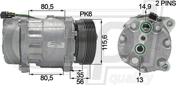 RPLQuality APCOVW5005 - Compressor, air conditioning autospares.lv