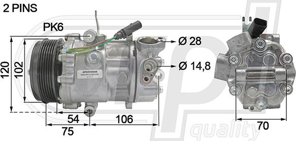 RPLQuality APCOVW5036 - Compressor, air conditioning autospares.lv