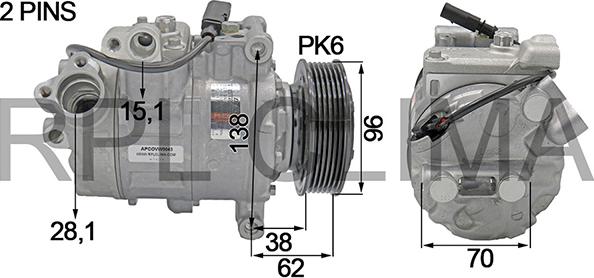 RPLQuality APCOVW0043 - Compressor, air conditioning autospares.lv