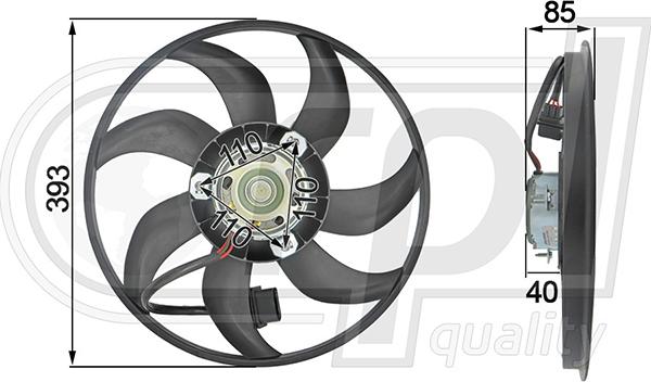 RPLQuality APELVW5025 - Fan, radiator autospares.lv