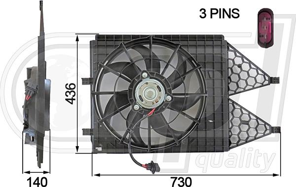 RPLQuality APELVW5073 - Fan, radiator autospares.lv