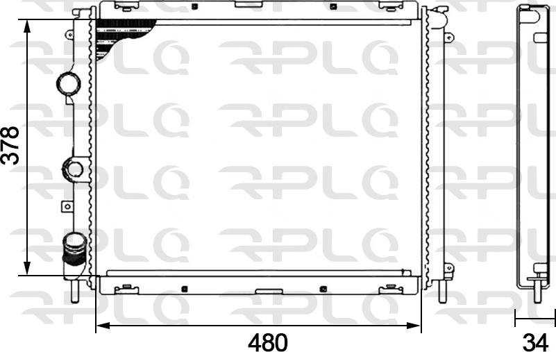 RPLQuality APRARE5012 - Radiator, engine cooling autospares.lv