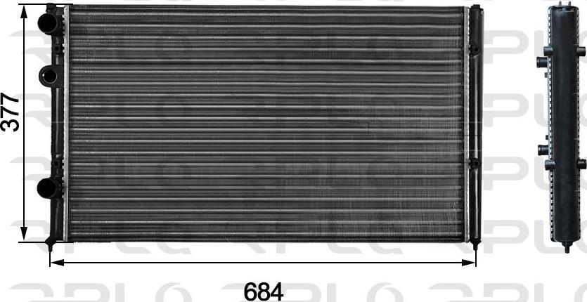 RPL QUALITY APRAVW5014 - Radiator, engine cooling autospares.lv