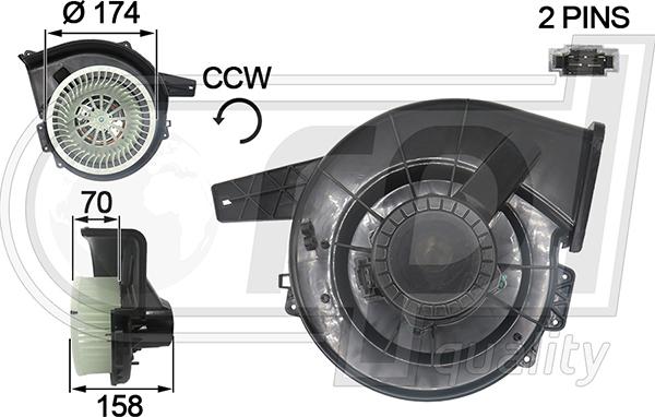 RPLQuality APVTAU5006 - Electric Motor, interior blower autospares.lv