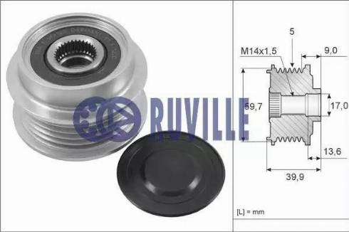 Ruville 59961 - Pulley, alternator, freewheel clutch autospares.lv