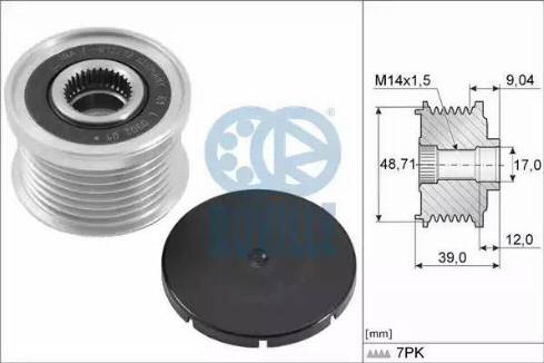 Ruville 59804 - Pulley, alternator, freewheel clutch autospares.lv