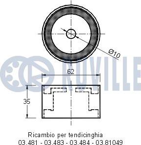 Ruville 540475 - Deflection / Guide Pulley, timing belt autospares.lv