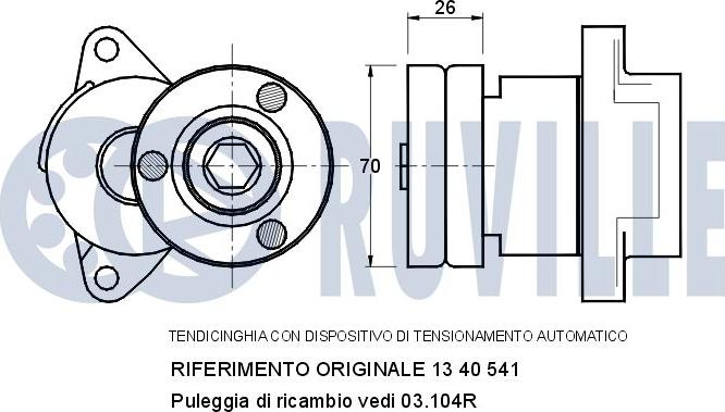 Ruville 540098 - Belt Tensioner, v-ribbed belt autospares.lv