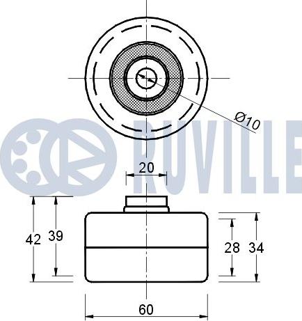 Ruville 540083 - Deflection / Guide Pulley, timing belt autospares.lv