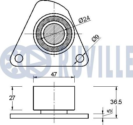 Ruville 540195 - Deflection / Guide Pulley, timing belt autospares.lv