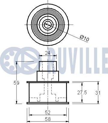 Ruville 540133 - Deflection / Guide Pulley, timing belt autospares.lv