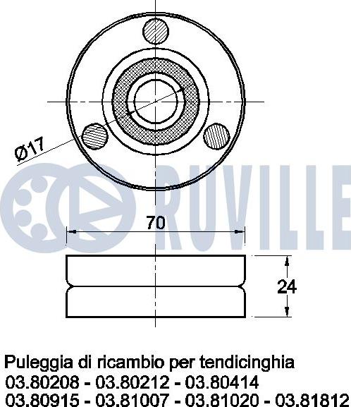 Ruville 540898 - Pulley, v-ribbed belt autospares.lv