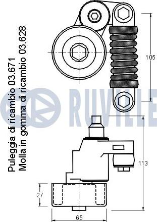 Ruville 540809 - Belt Tensioner, v-ribbed belt autospares.lv