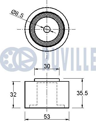 Ruville 540818 - Deflection / Guide Pulley, timing belt autospares.lv