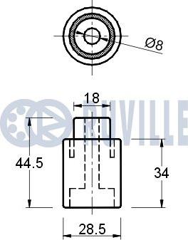 Ruville 540838 - Deflection / Guide Pulley, timing belt autospares.lv