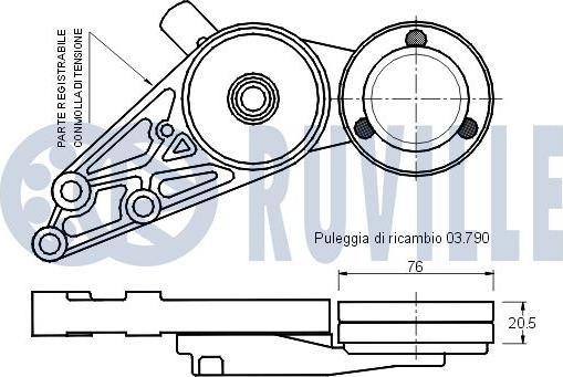 Ruville 540358 - Belt Tensioner, v-ribbed belt autospares.lv