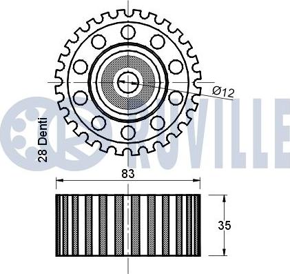 Ruville 540321 - Deflection / Guide Pulley, timing belt autospares.lv