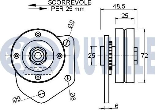 Ruville 540266 - Pulley, v-ribbed belt autospares.lv