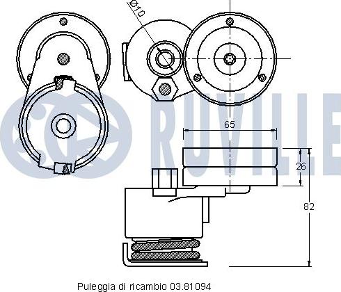 Ruville 541995 - Belt Tensioner, v-ribbed belt autospares.lv