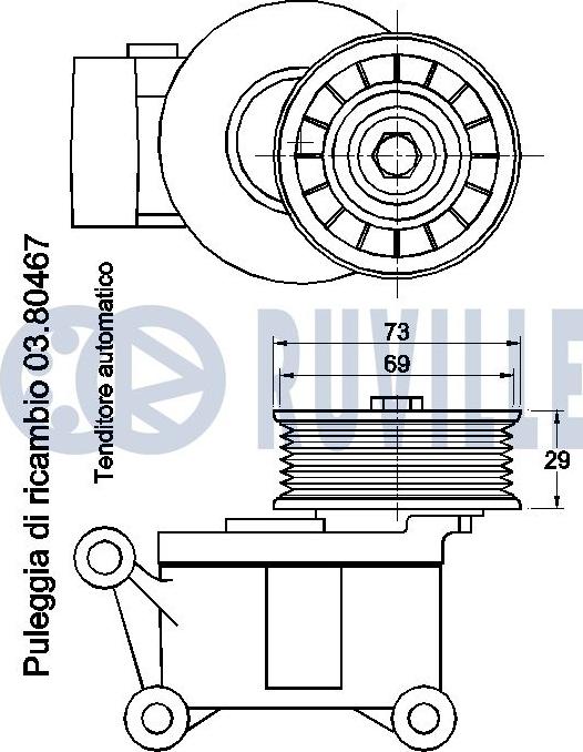 Ruville 541499 - Belt Tensioner, v-ribbed belt autospares.lv