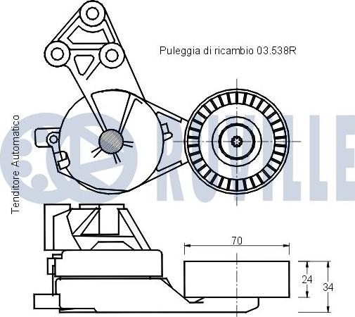 Ruville 541456 - Belt Tensioner, v-ribbed belt autospares.lv