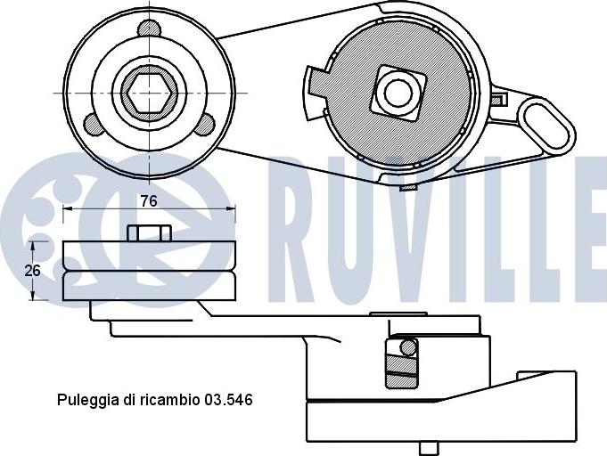 Ruville 541406 - Belt Tensioner, v-ribbed belt autospares.lv