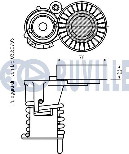 Ruville 541488 - Belt Tensioner, v-ribbed belt autospares.lv