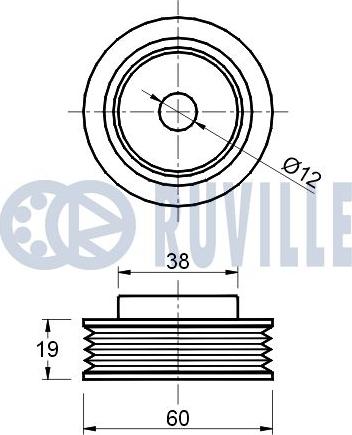 Ruville 541475 - Pulley, v-ribbed belt autospares.lv