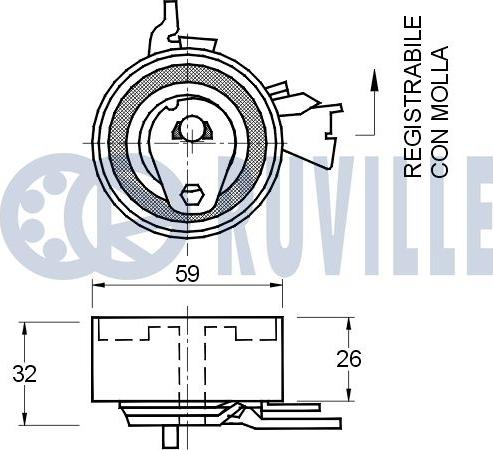 Ruville 541558 - Tensioner Pulley, timing belt autospares.lv