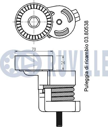 Ruville 541643 - Belt Tensioner, v-ribbed belt autospares.lv