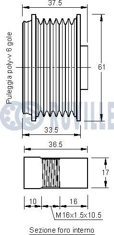 Ruville 541680 - Pulley, alternator, freewheel clutch autospares.lv