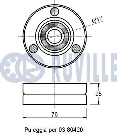 Ruville 541090 - Pulley, v-ribbed belt autospares.lv