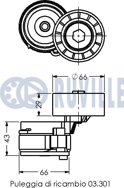 Ruville 541063 - Belt Tensioner, v-ribbed belt autospares.lv