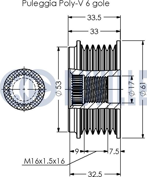 Ruville 541026 - Pulley, alternator, freewheel clutch autospares.lv