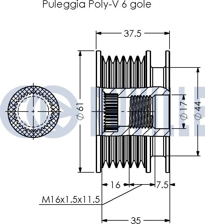 Ruville 541027 - Pulley, alternator, freewheel clutch autospares.lv