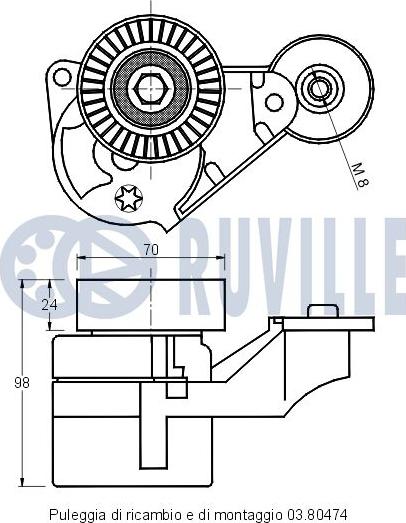 Ruville 541158 - Belt Tensioner, v-ribbed belt autospares.lv