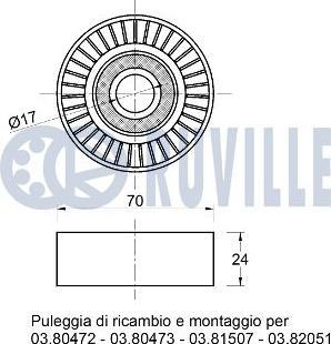 Ruville 541160 - Pulley, v-ribbed belt autospares.lv