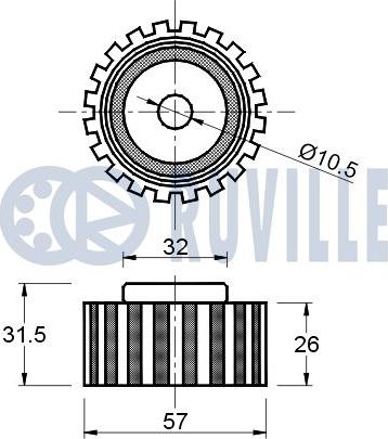 Ruville 541189 - Deflection / Guide Pulley, timing belt autospares.lv
