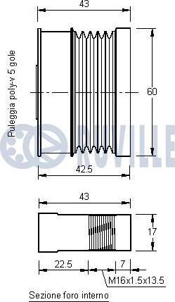 Ruville 541895 - Pulley, alternator, freewheel clutch autospares.lv