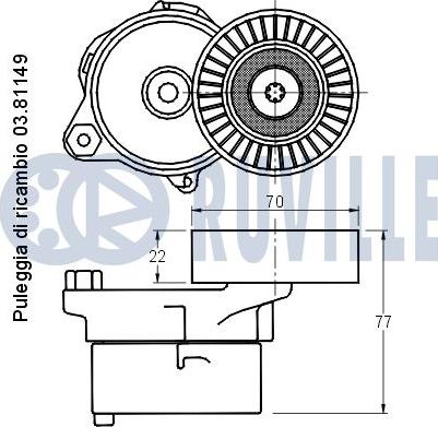 Ruville 541847 - Belt Tensioner, v-ribbed belt autospares.lv