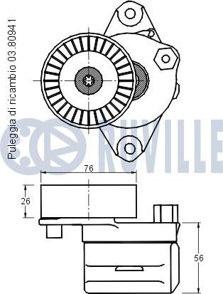 Ruville 541815 - Belt Tensioner, v-ribbed belt autospares.lv