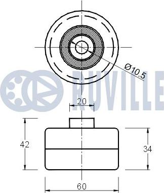 Ruville 541881 - Deflection / Guide Pulley, timing belt autospares.lv