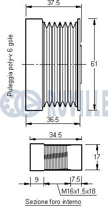 Ruville 541399 - Pulley, alternator, freewheel clutch autospares.lv