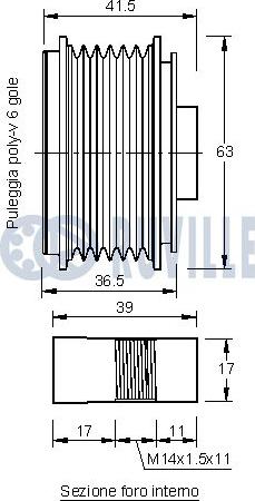 Ruville 541332 - Pulley, alternator, freewheel clutch autospares.lv