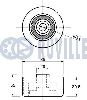 Ruville 541254 - Deflection / Guide Pulley, timing belt autospares.lv