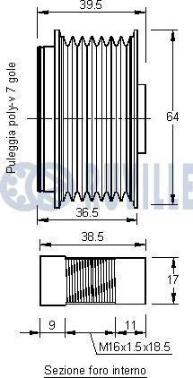 Ruville 541204 - Pulley, alternator, freewheel clutch autospares.lv